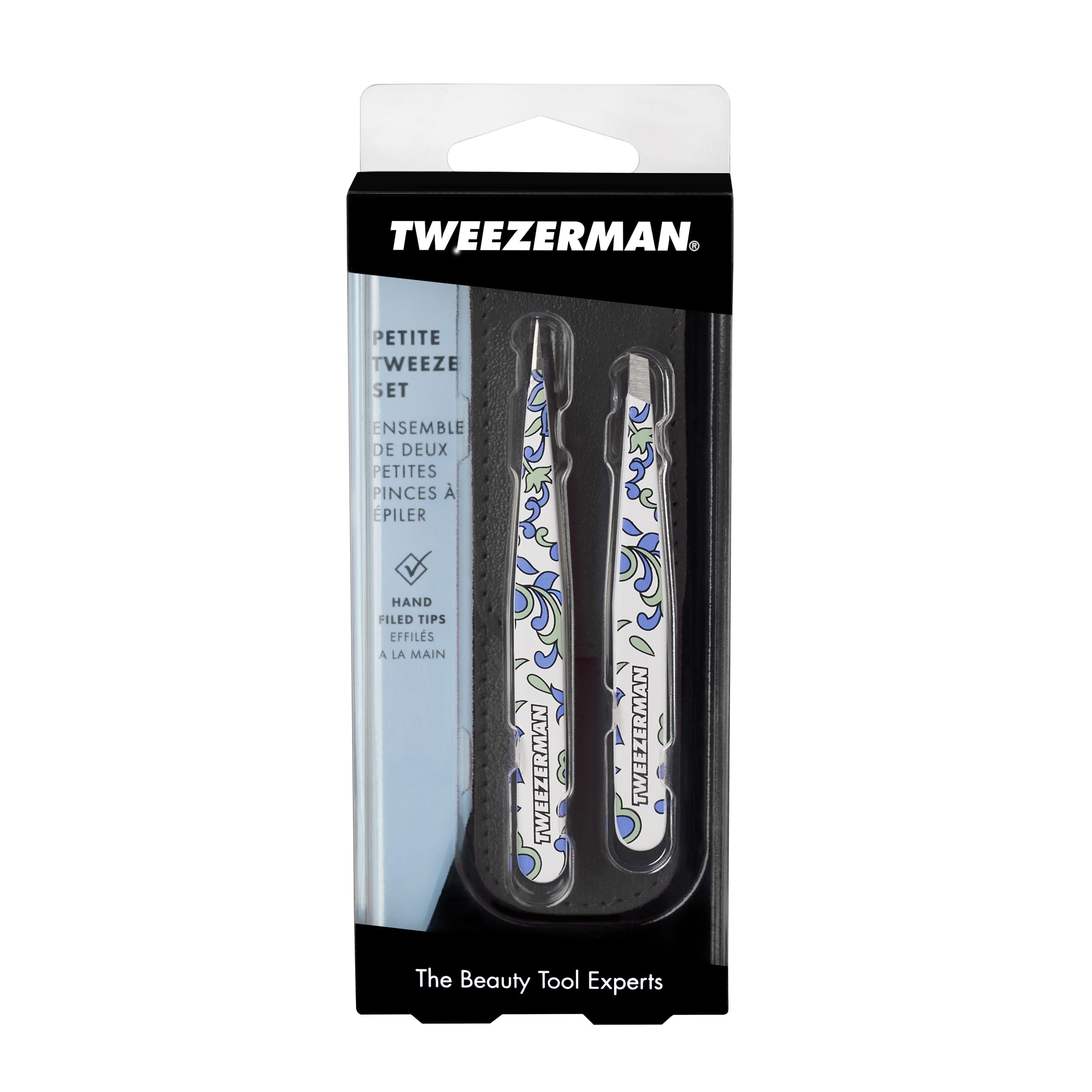 Tweezerman Petite Tweeze Set for Eyebrows with Travel Case Paisley