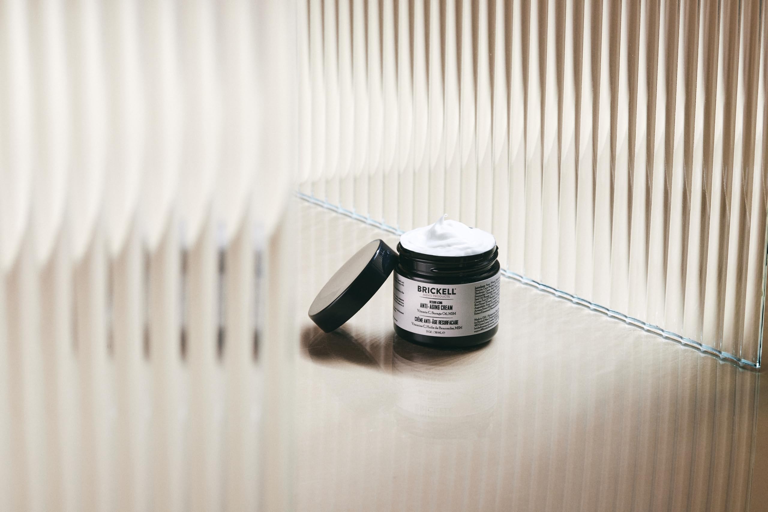 Brickell Men's Products Resurfacing Anti-Aging Face Cream For Men, Face Moisturizer For Wrinkles, With Vitamin C, Jojoba Oil, and Pro-Vitamin B5, 2 Ounce, Scented