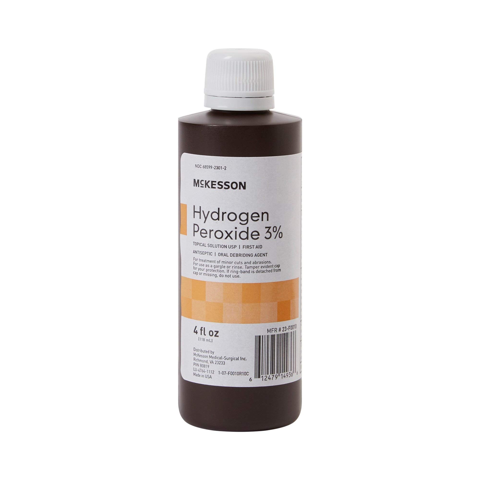 McKesson Hydrogen Peroxide 3%, 4 oz [Pack of 1] Topical Solution - Product Imagery