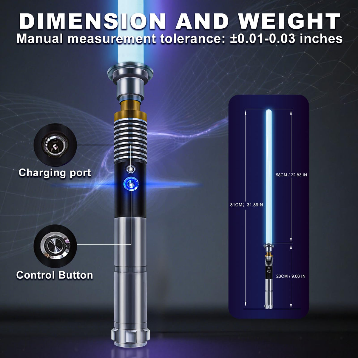 XUZ Light Up Saber for Adults Men Boys 16 Color Metal Hilt - XUZ Official Imagery - 3
