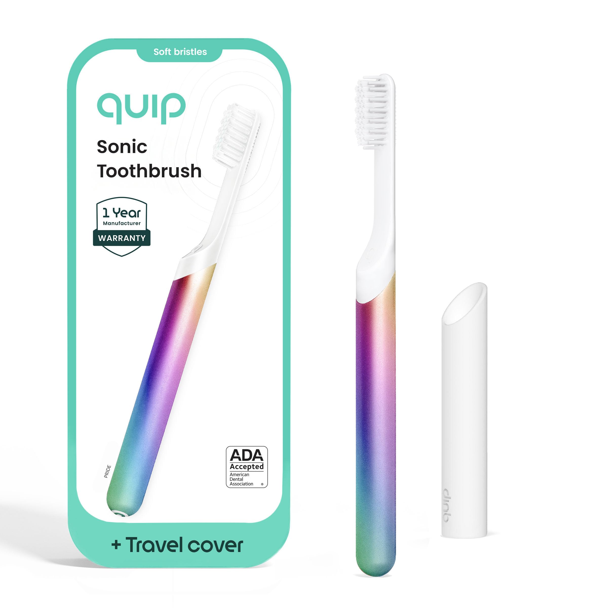 Quip Metal Sonic Electric Toothbrush for Adults - Time Travel & - Product Imagery