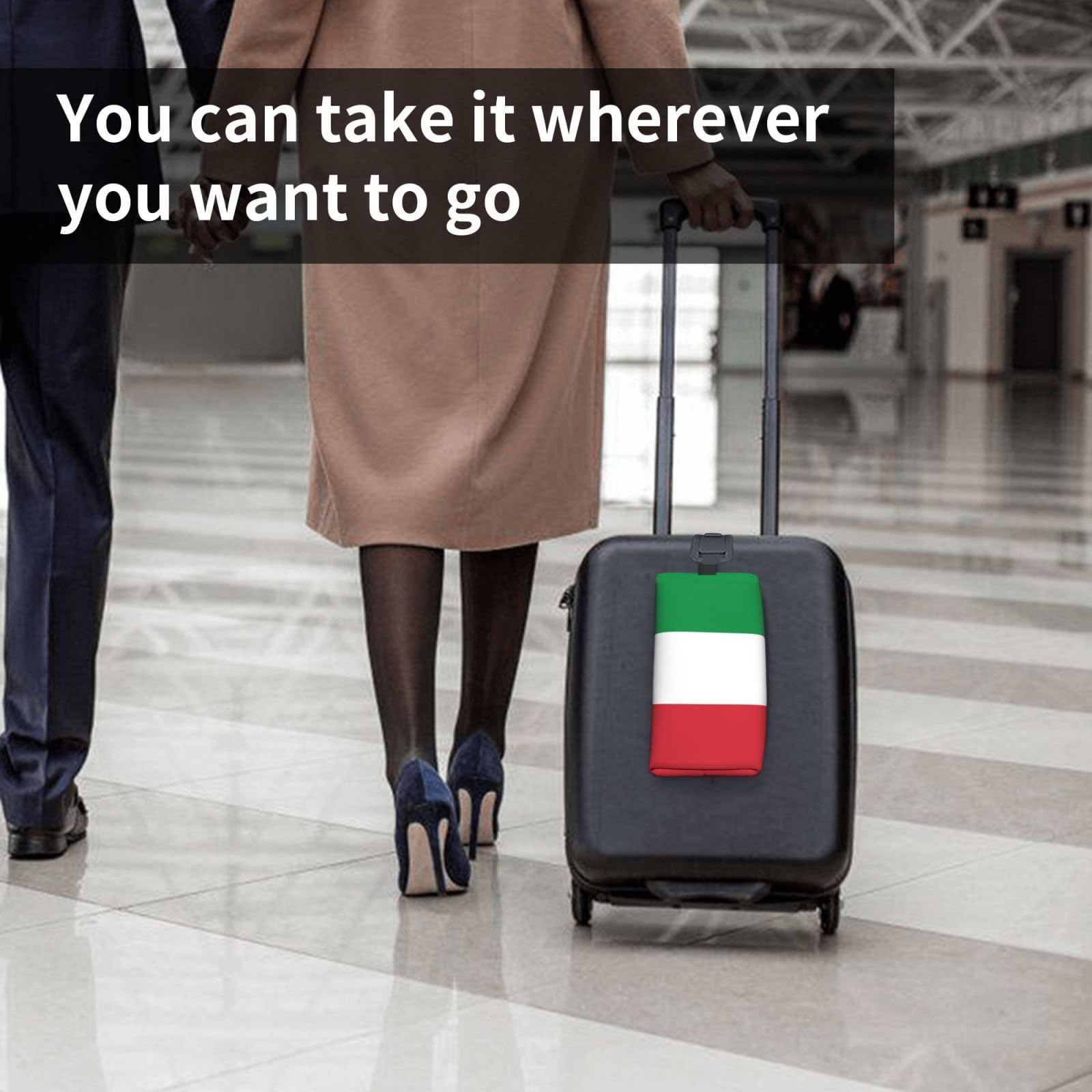 SXZVVBN Italian flag large travel toiletry bag made of durable Oxford cloth with multiple compartments for cosmetics and toiletries.