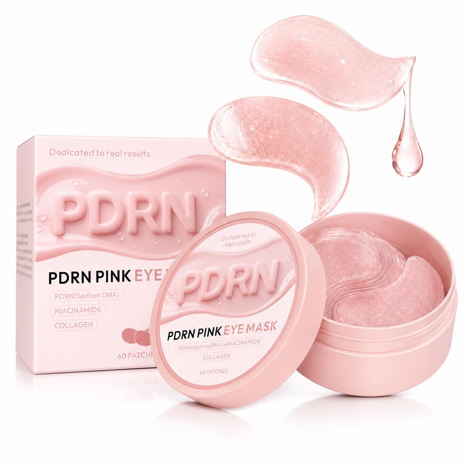 PDRN Under Eye Patches for Puffy Eyes and Dark Circles 60 Count - Product Imagery