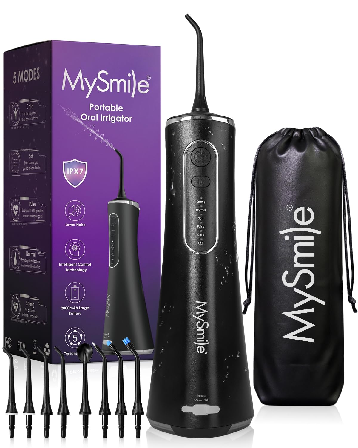 MySmile LP211 Water Flosser Cordless with 8 Tips 260ML Tank - MySmile Official Imagery - 1
