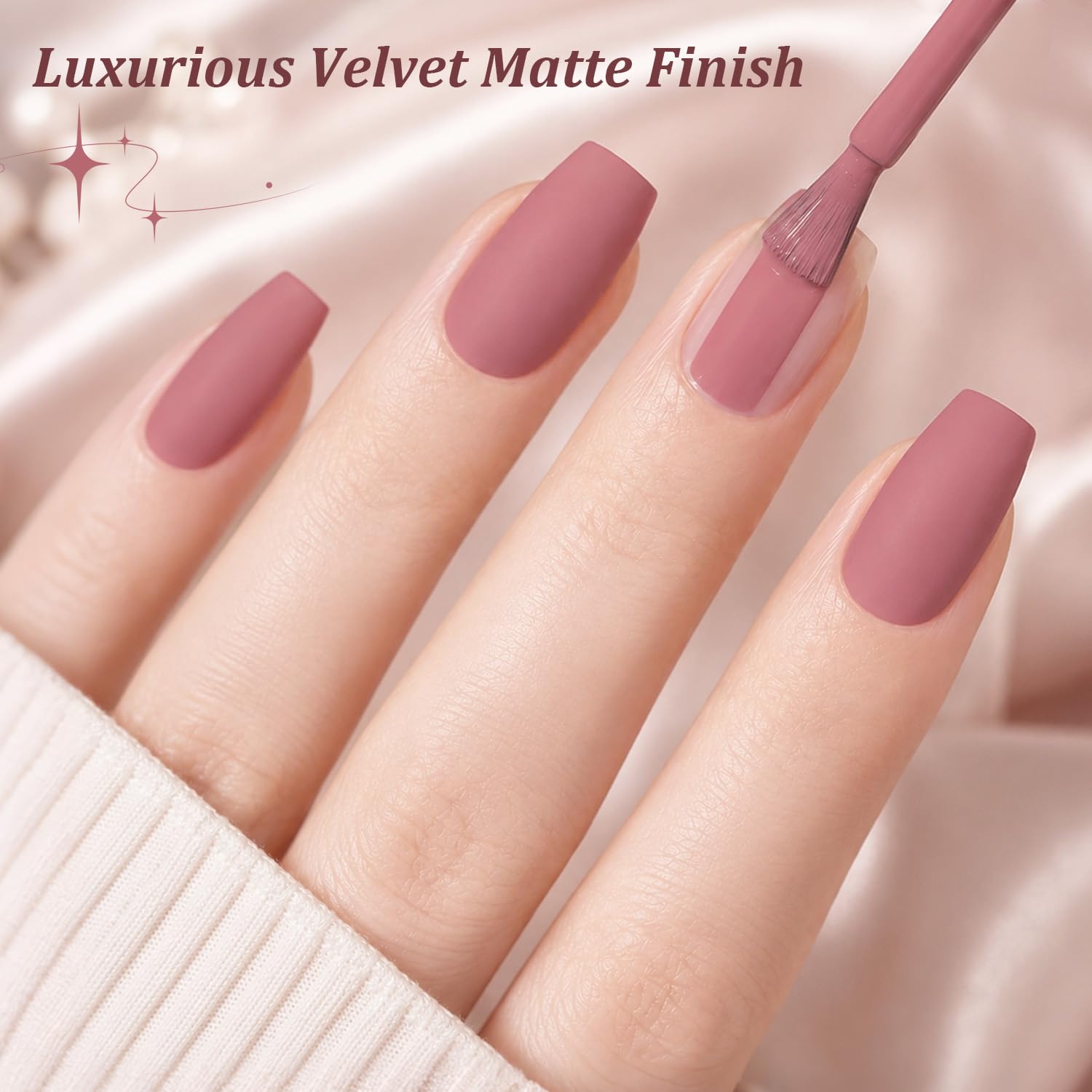 OpenLive Dusty Rose matte nail polish in 16.5ml bottle, quick-drying formula, large volume, stylish and smooth finish.