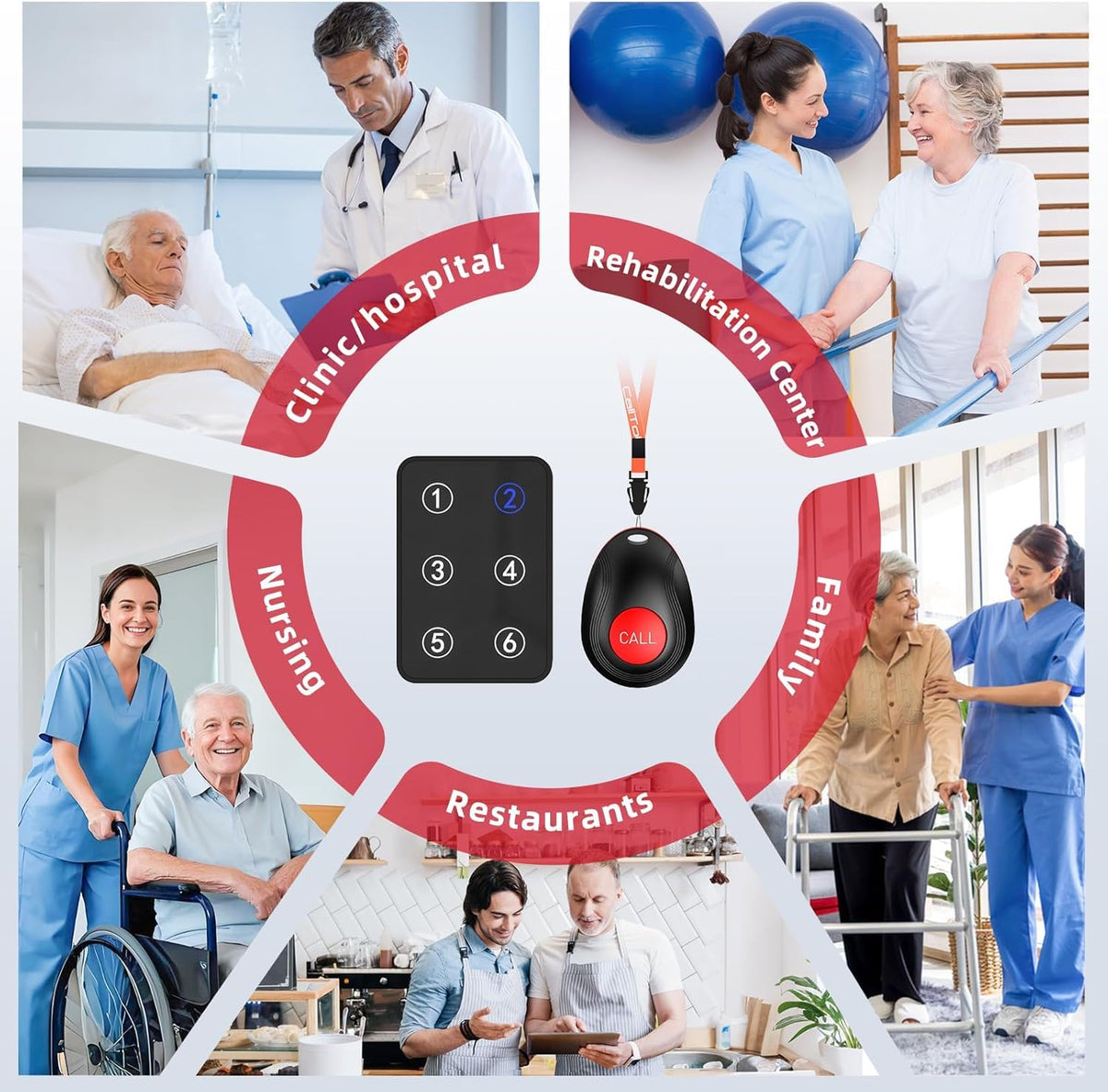 CallToU Wireless Call Button Caregiver Pager Nurse Call - CallToU Official Imagery - 3