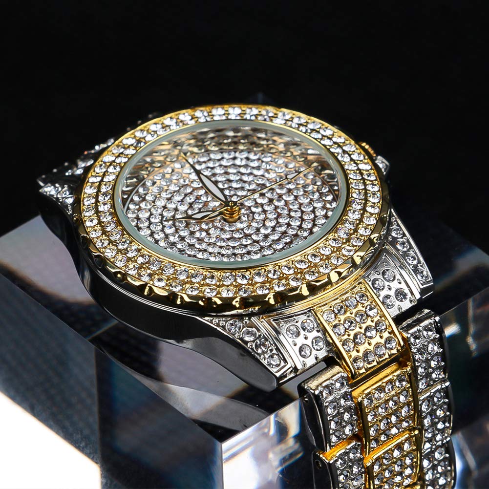 Smalody Round Luxury Women Watch Crystal Rhinestone Diamond Watches Stainless Steel Wristwatch Iced Out Watch with Japan