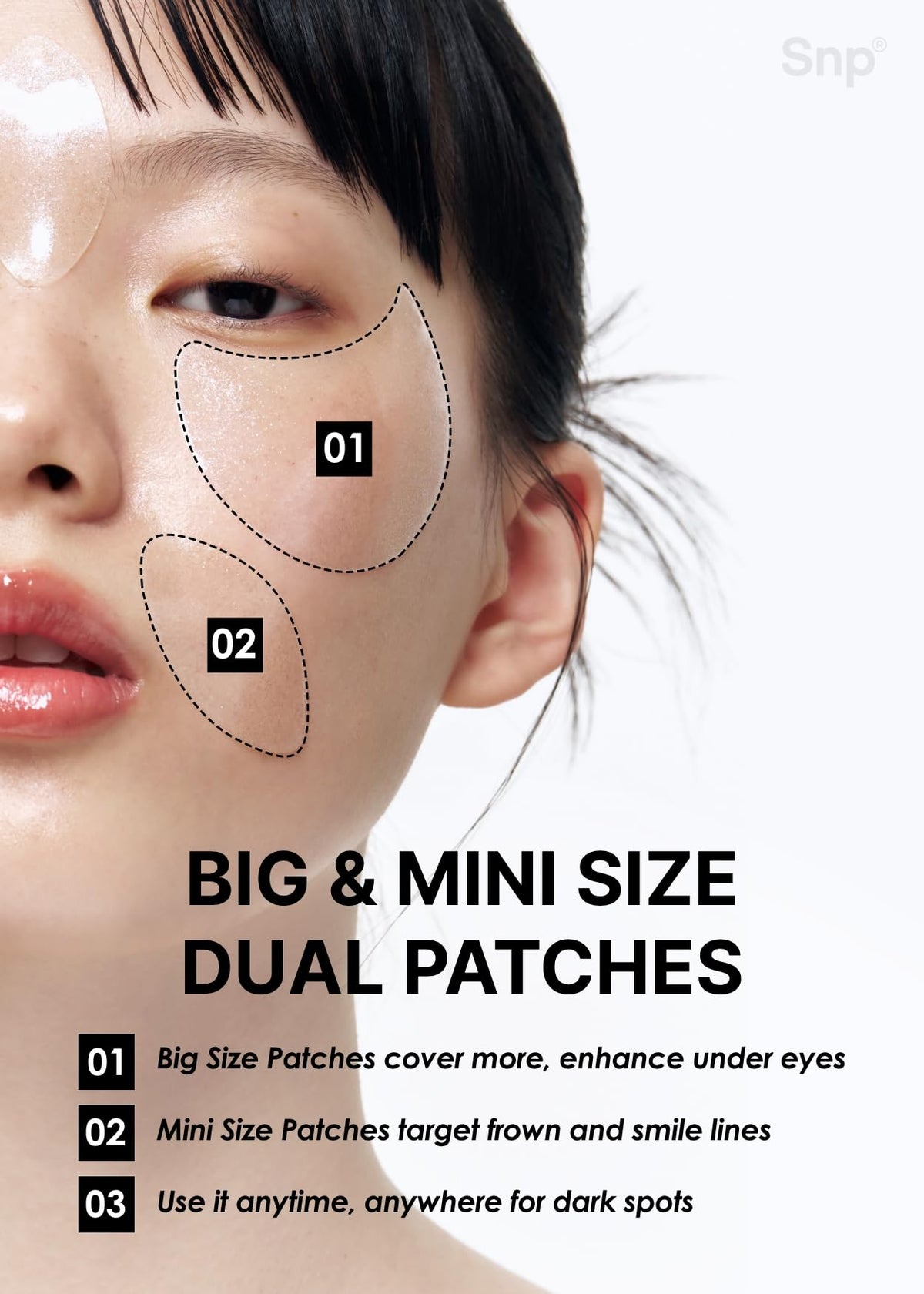 SNP 99% Glutathione + Niacinamide B3 Eye Patch | Nourishing Under Eye Patches for Blemishes and Dark Spots | Under Masks