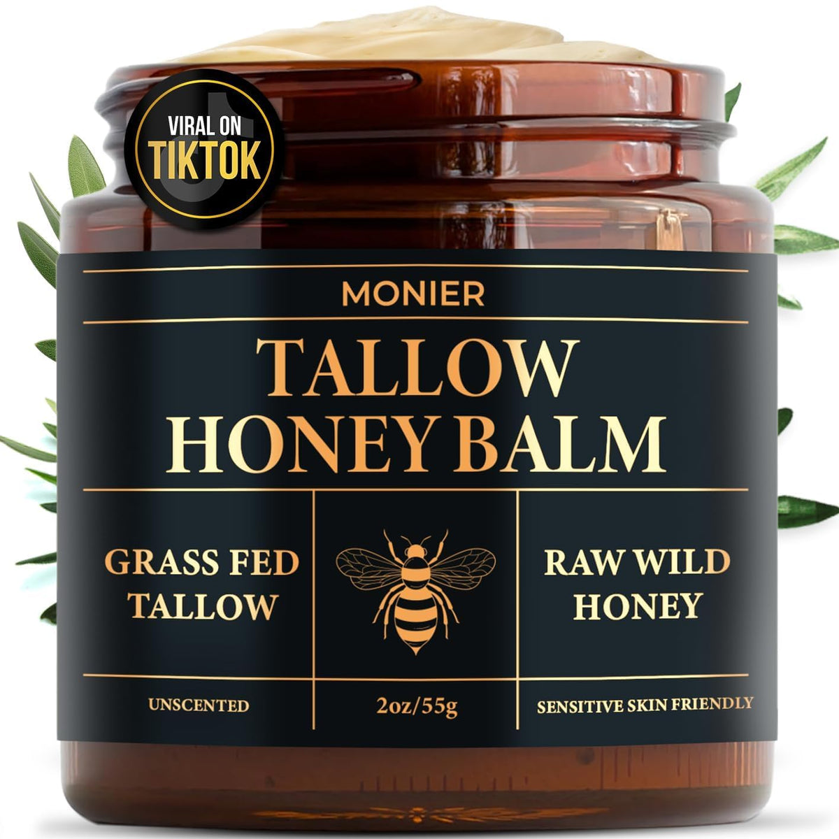 MONIER Beef Tallow and Honey Balm for Skin and Face – Moisturizer – product photo (Face Moisturizers)