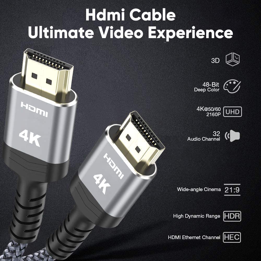 Highwings 4K Fiber Optic 65 FT HDMI Cable High Speed HDMI 2.0 Cables – full view