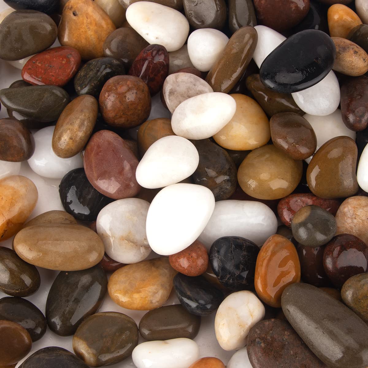 CFKJ [18 Pounds] Aquarium Gravel River Rock, Natural Polished Decorative Gravel,Garden Outdoor Ornamental River Pebbles 
