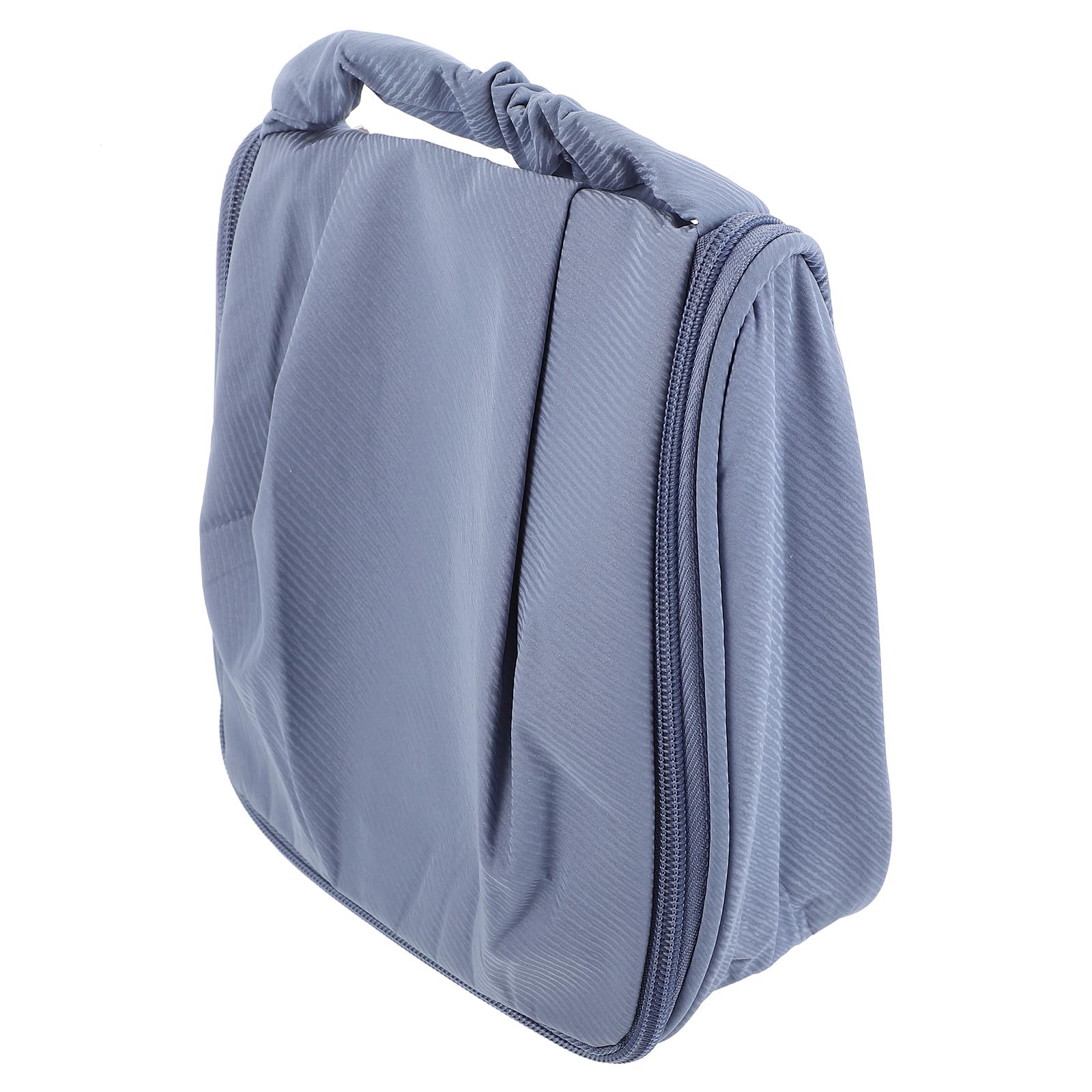 Blue PRETYZOOM waterproof travel cosmetic case with handle, large makeup organizer and toiletry bag for women.