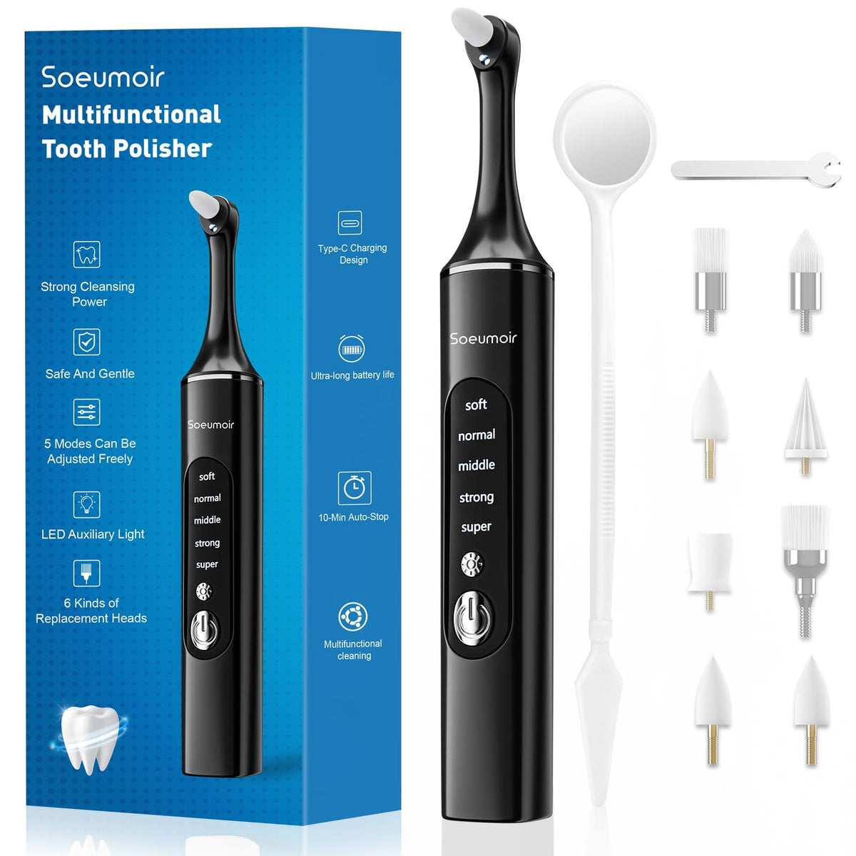 Tooth Polisher Rechargeable Tooth Whitening Kit for Teeth - Soeumoir Official Imagery - 1