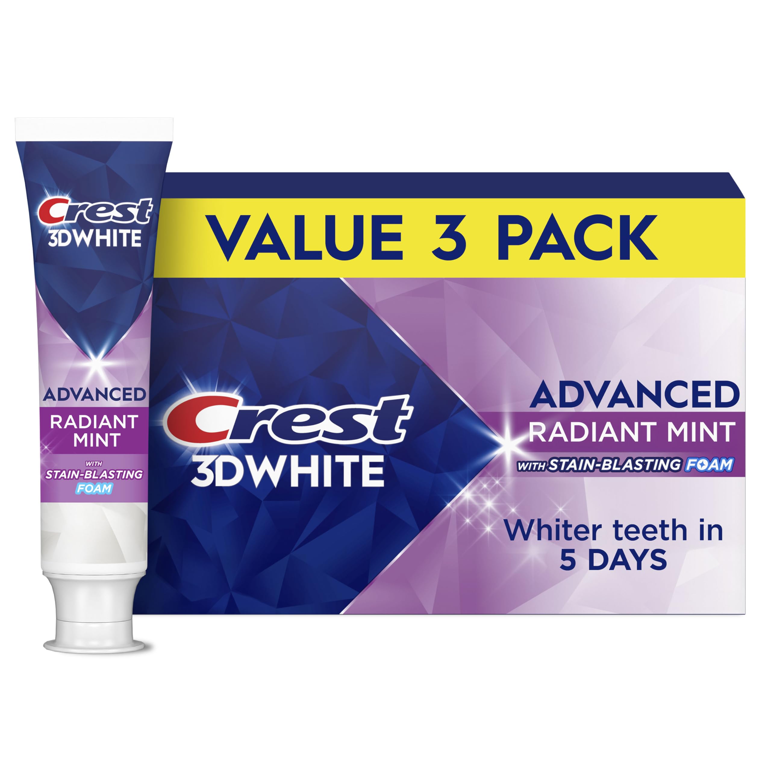 Crest 3D White Advanced Teeth Whitening Toothpaste, Crest 3D - Product Imagery