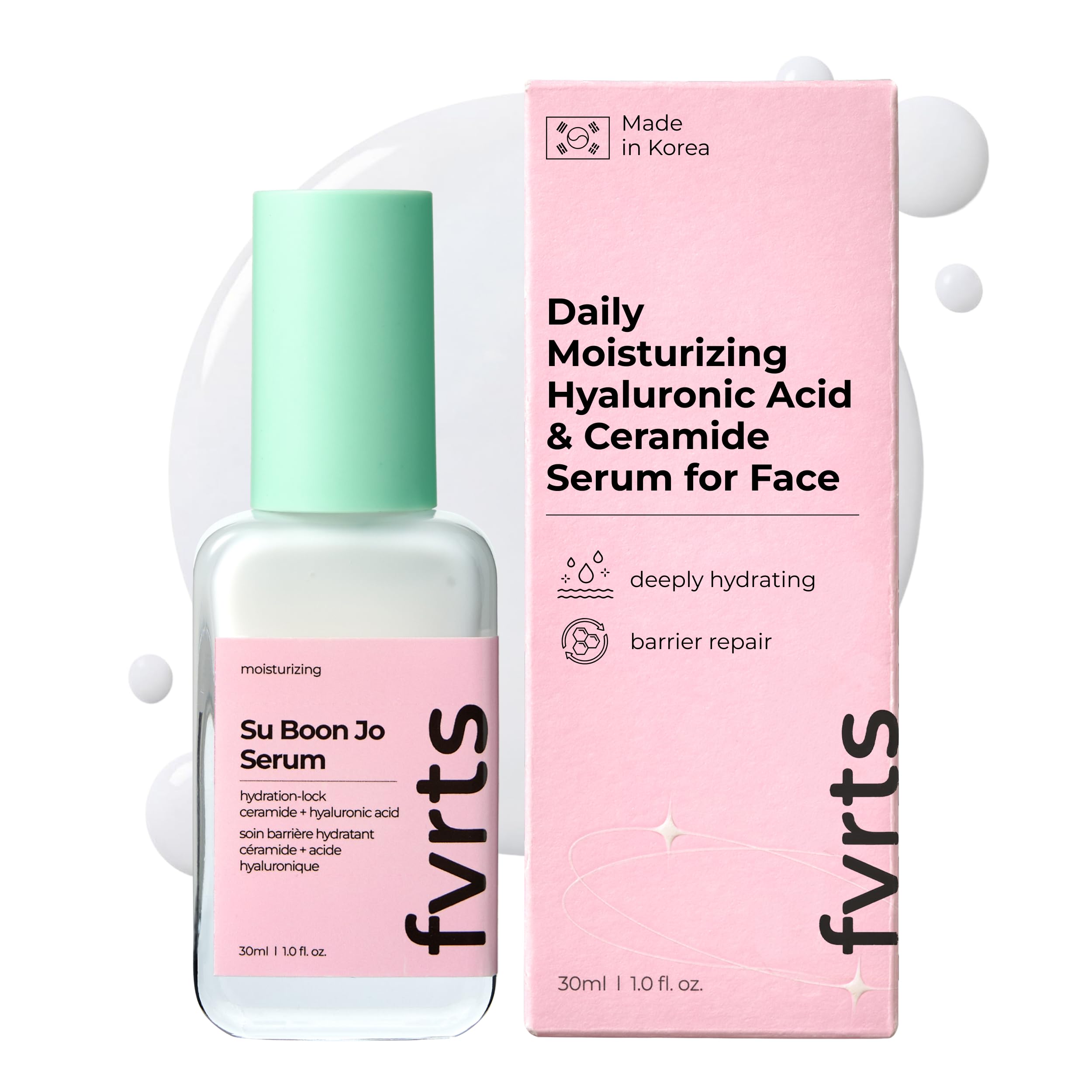 Hyaluronic Acid & Ceramide Hydrating Serum for Face, Korean Skin - Product Imagery