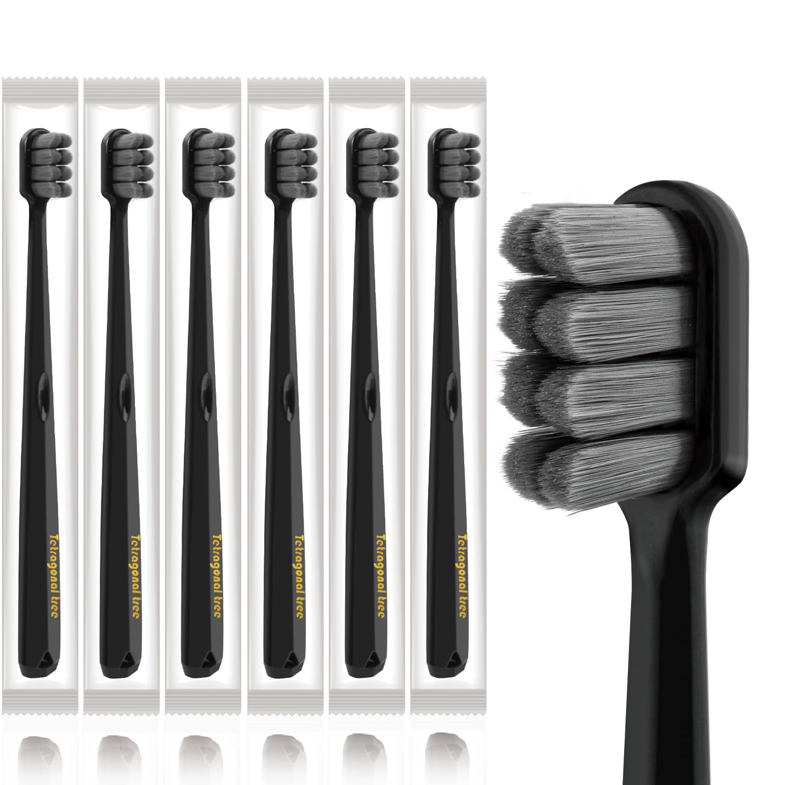 Tetragonal tree Extra Soft Toothbrushes (6 Pack) - 20,000 Ultra - Product Imagery