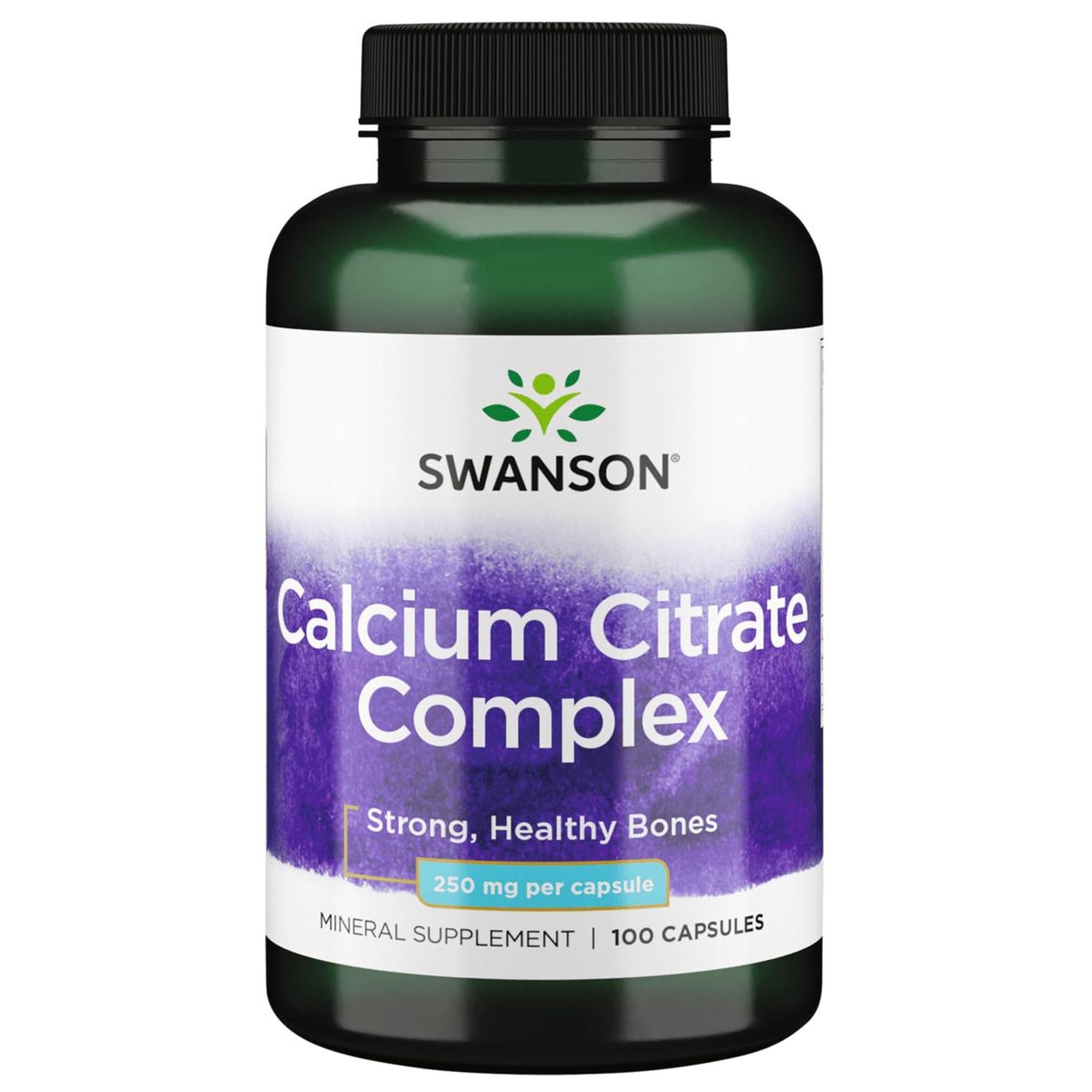 Swanson Calcium Citrate Complex Bone Health 250 mg, 100 Capsules - Product Imagery