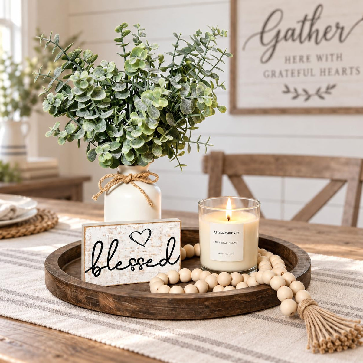 ZENLIV Rustic Modern Farmhouse Decor Set of 6 for Your Living Room Decor – product photo (Decorative Trays)