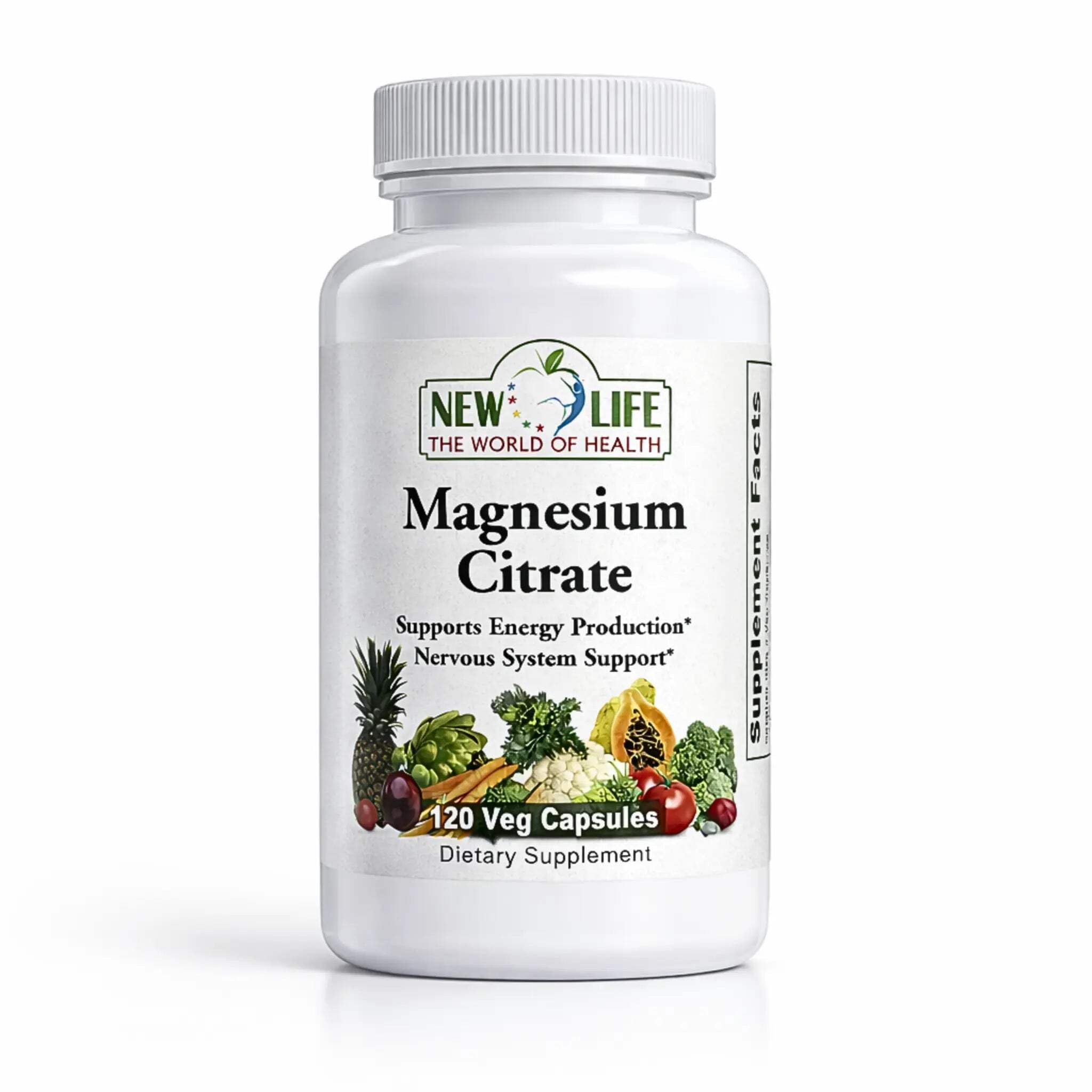 New Life Magnesium Citrate 400mg, Nervous Support, 120 Veg - Product Imagery