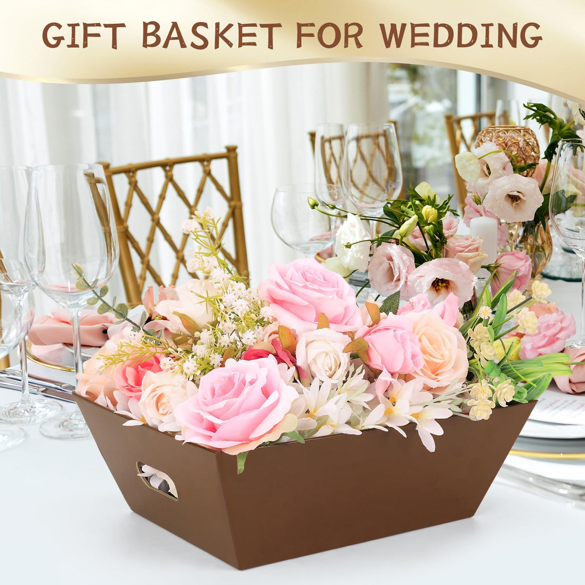 20PACK brown Baskets For Gifts Empty 10 x 8 Thick Gift - AFOROEOA Official Imagery - 7