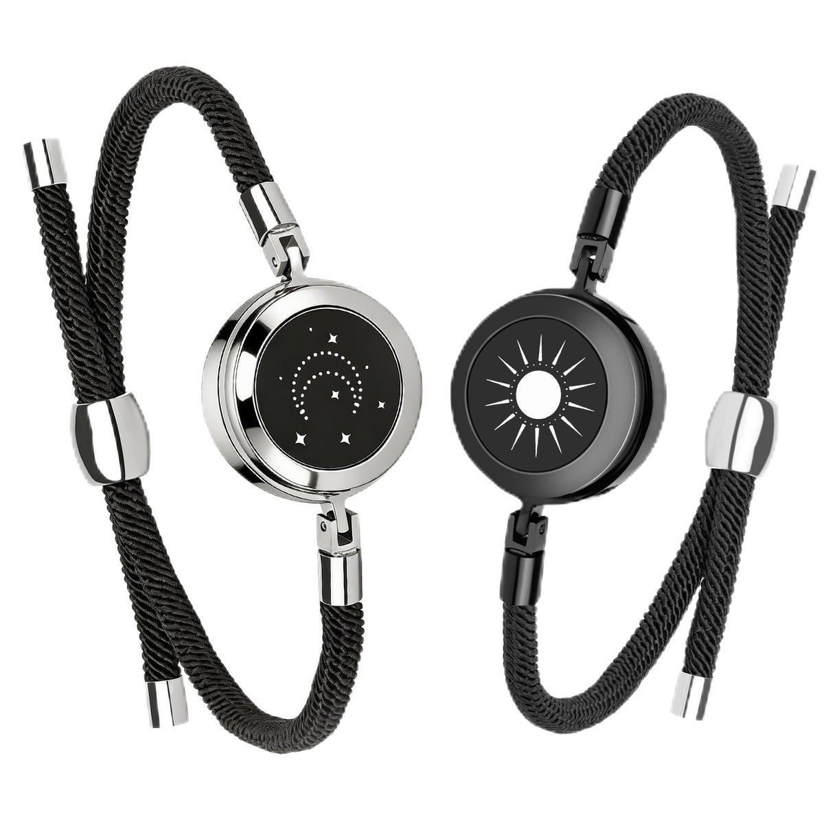 EAOYAO Long Distance Touch Bracelets, Vibration & Light up Remote Smart Matching Couples Bracelet for Couple Long Distan