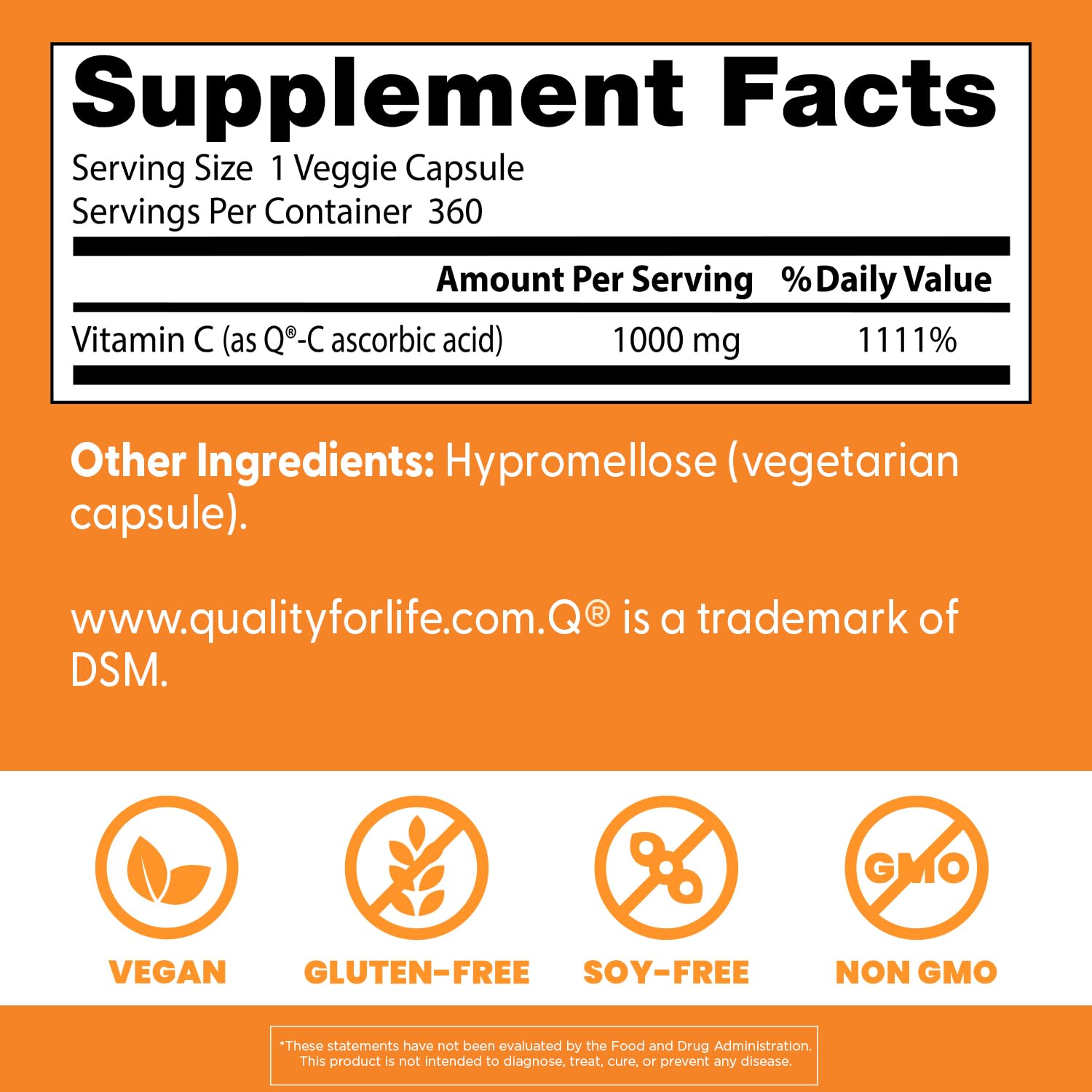 Doctor's Best Vitamin C 1000mg Supplement, for Men & Women, 360 Veg Caps