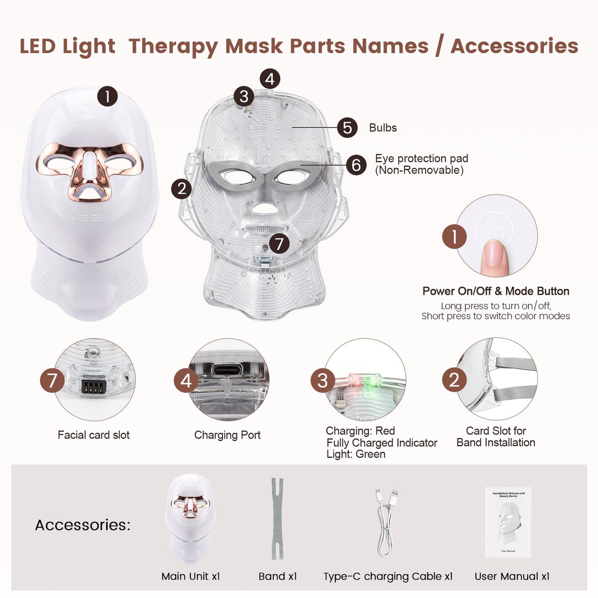 LED Light Therapy Mask for Face and Neck LED Face Mask Light - cibqun Official Imagery - 8