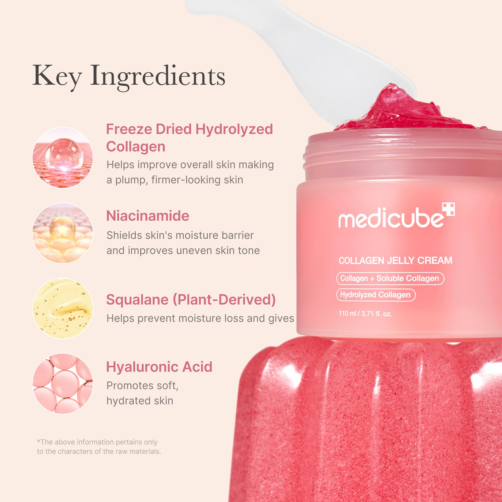 Medicube Collagen Niacinamide Jelly Cream moisturizer in 3.71oz jar, featuring a glowing, hydrating skincare formula with collagen and niacinamide.