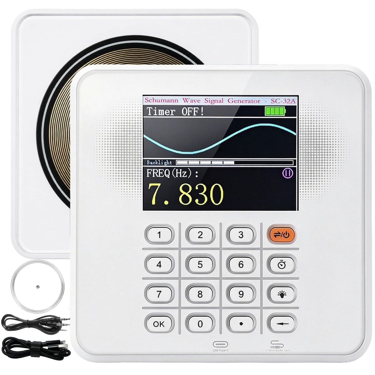 HealPul Schumann Resonance Generator, Adjustable from 0.01Hz-200kHz, Frequency Generator with Timer and USB-C Rechargeab