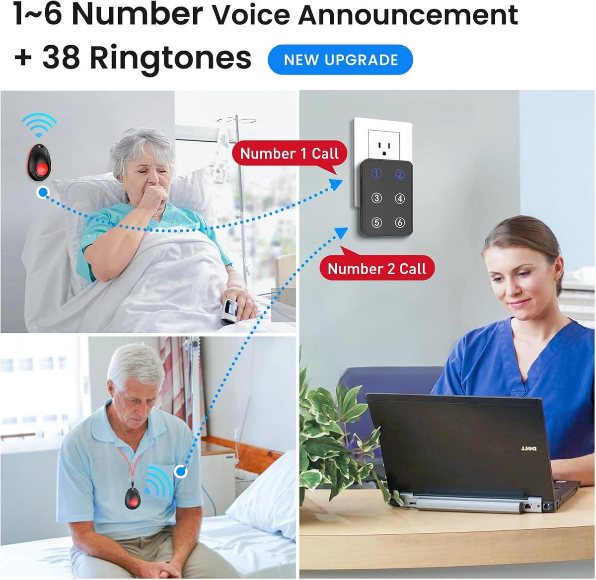 CallToU Wireless Call Button Caregiver Pager Nurse Call - CallToU Official Imagery - 4