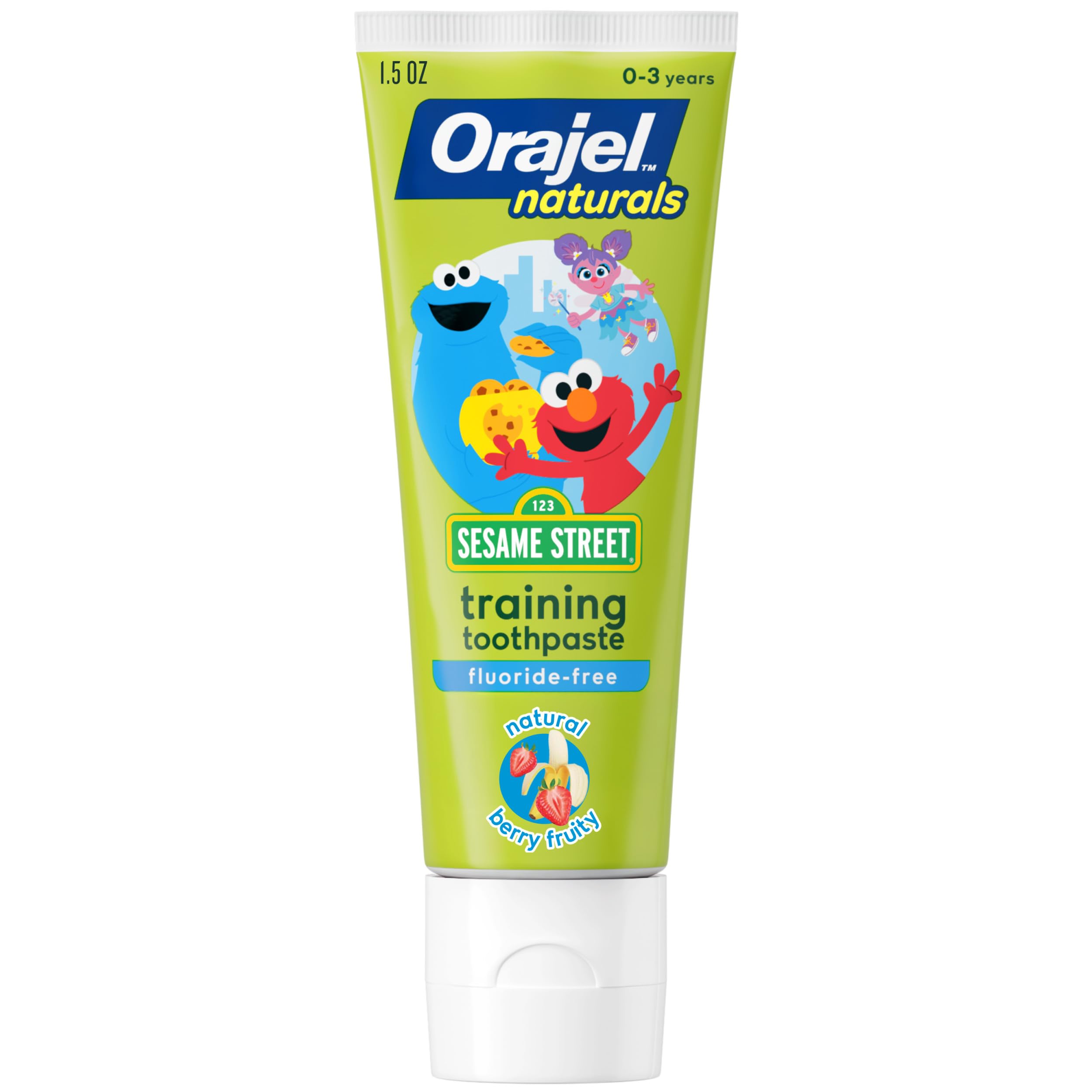 Orajel Naturals Sesame Street Kids Fluoride-Free Toothpaste, - Product Imagery