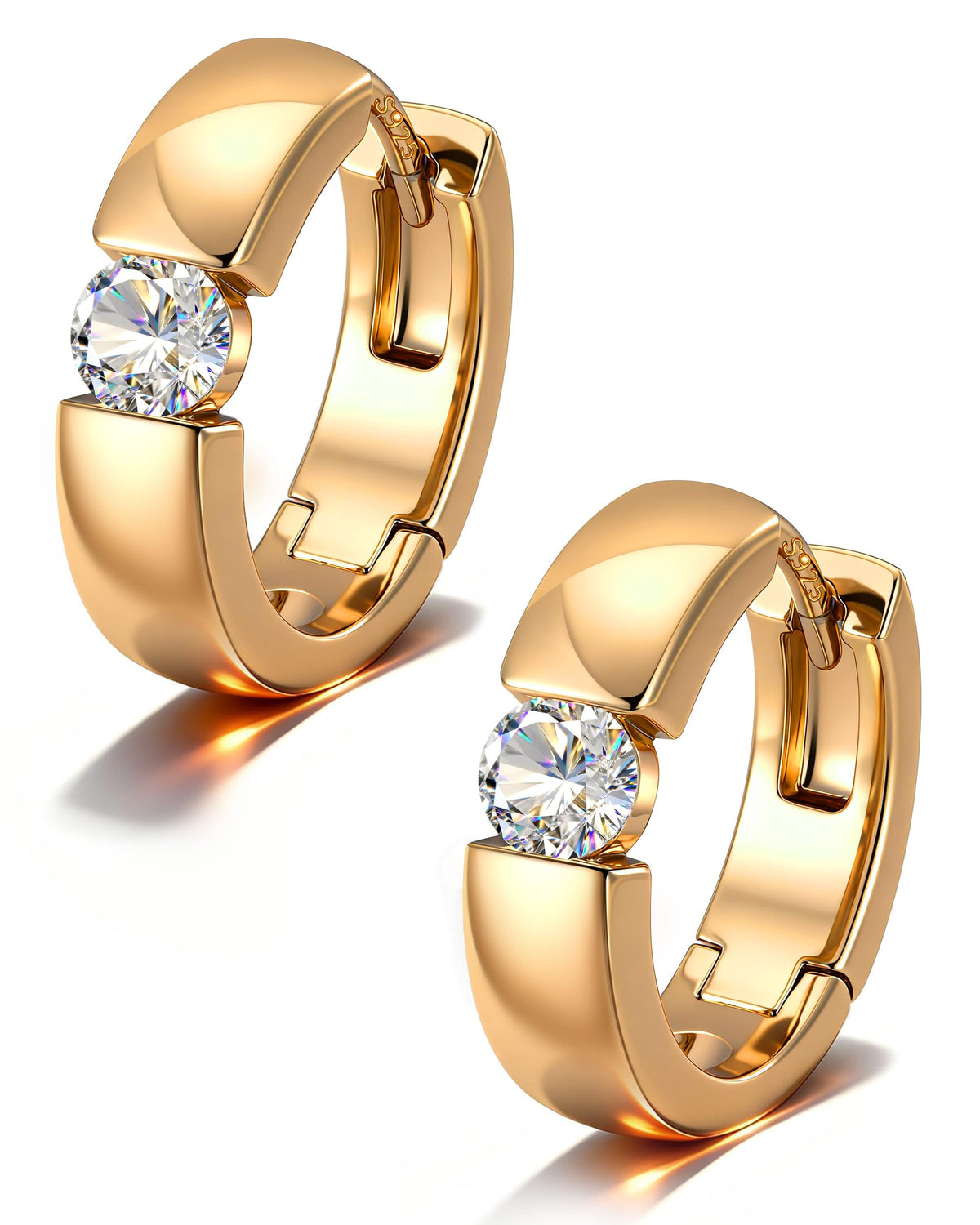 BUMBLEBEE 0.4CT VVS1 Handmade Moissanite Hoop Earrings – D, Silver