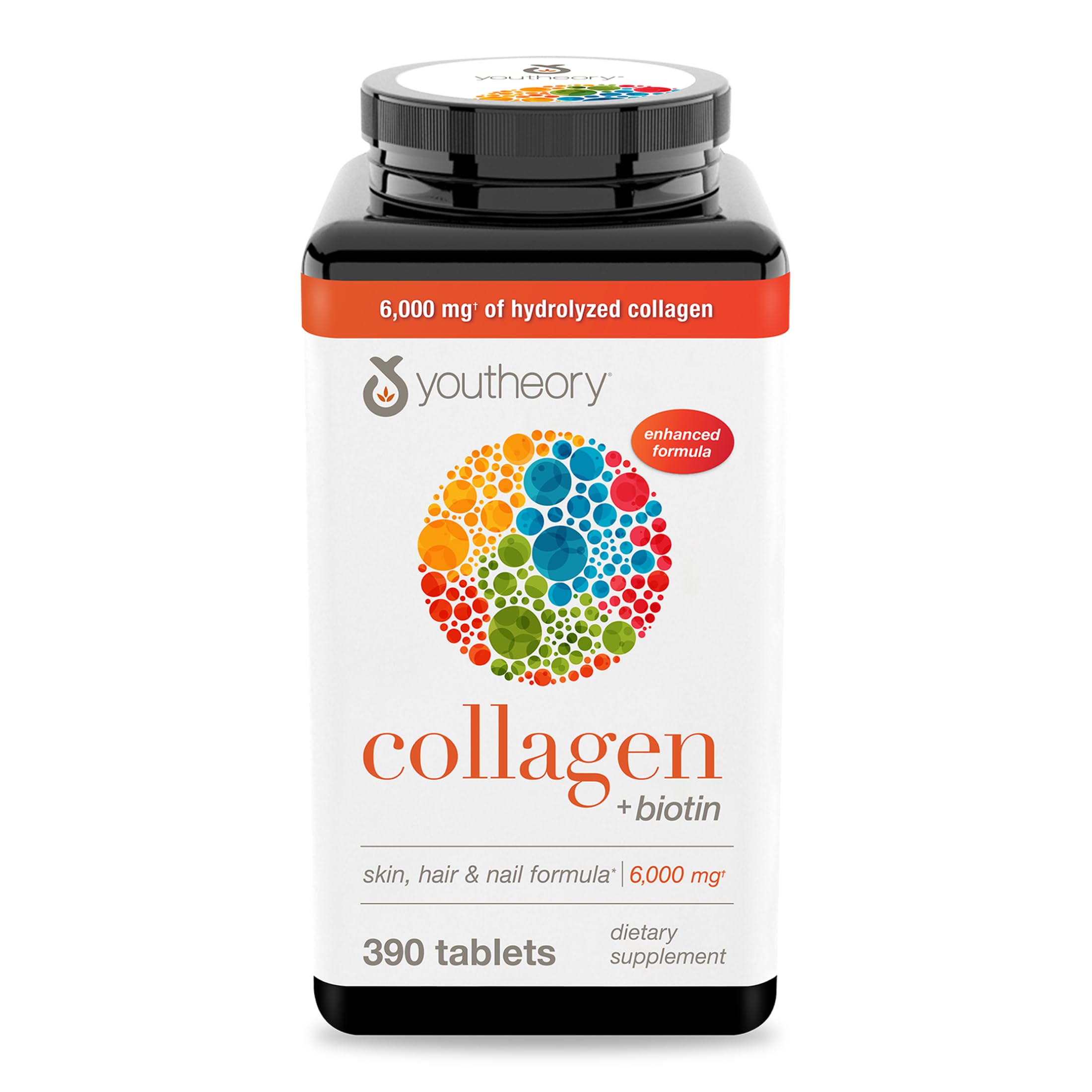 Youtheory Collagen + Biotin, 390 Tablets, 65-Day Supply - Product Imagery