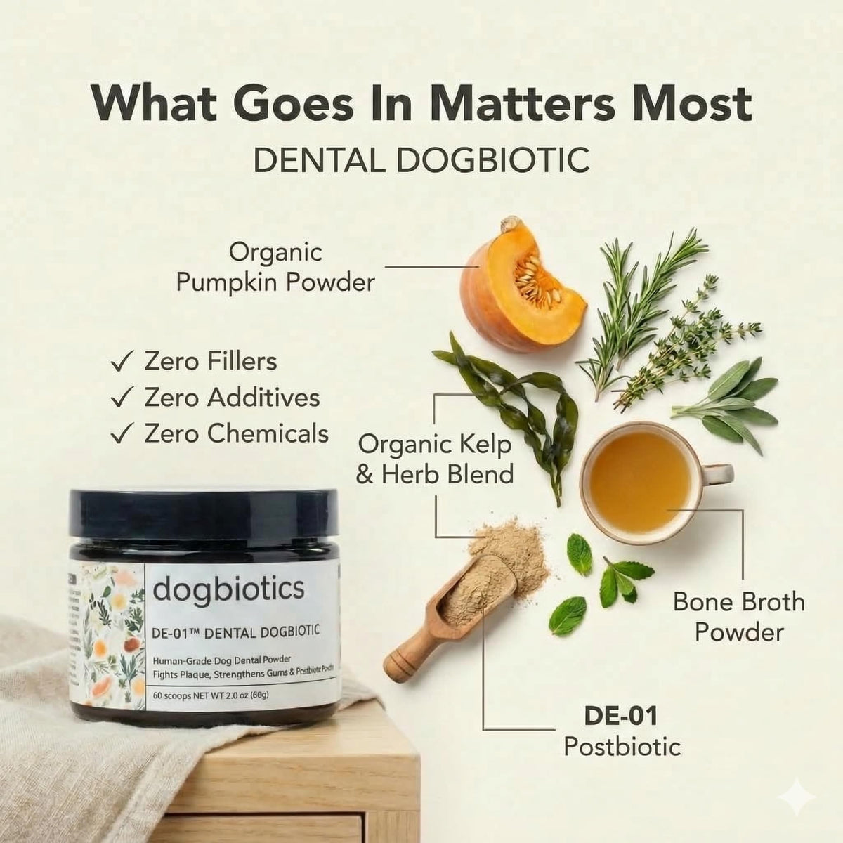 DE 01 Dog Dental Powder - Dogbiotics Official Imagery - 5
