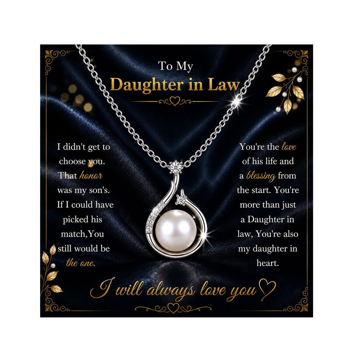 MGOOL Daughter In Law Necklace Gifts From Mother In Law – 888-Pearl, Cork