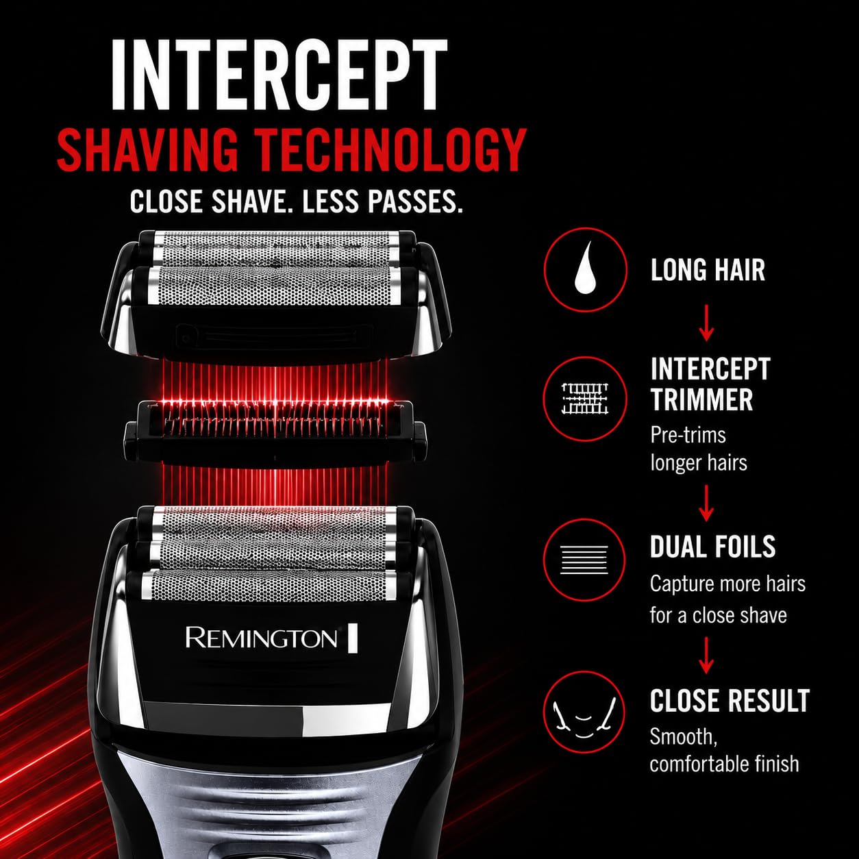 Remington F5 Power Series cordless electric foil shaver for men with rechargeable design and ergonomic handle.