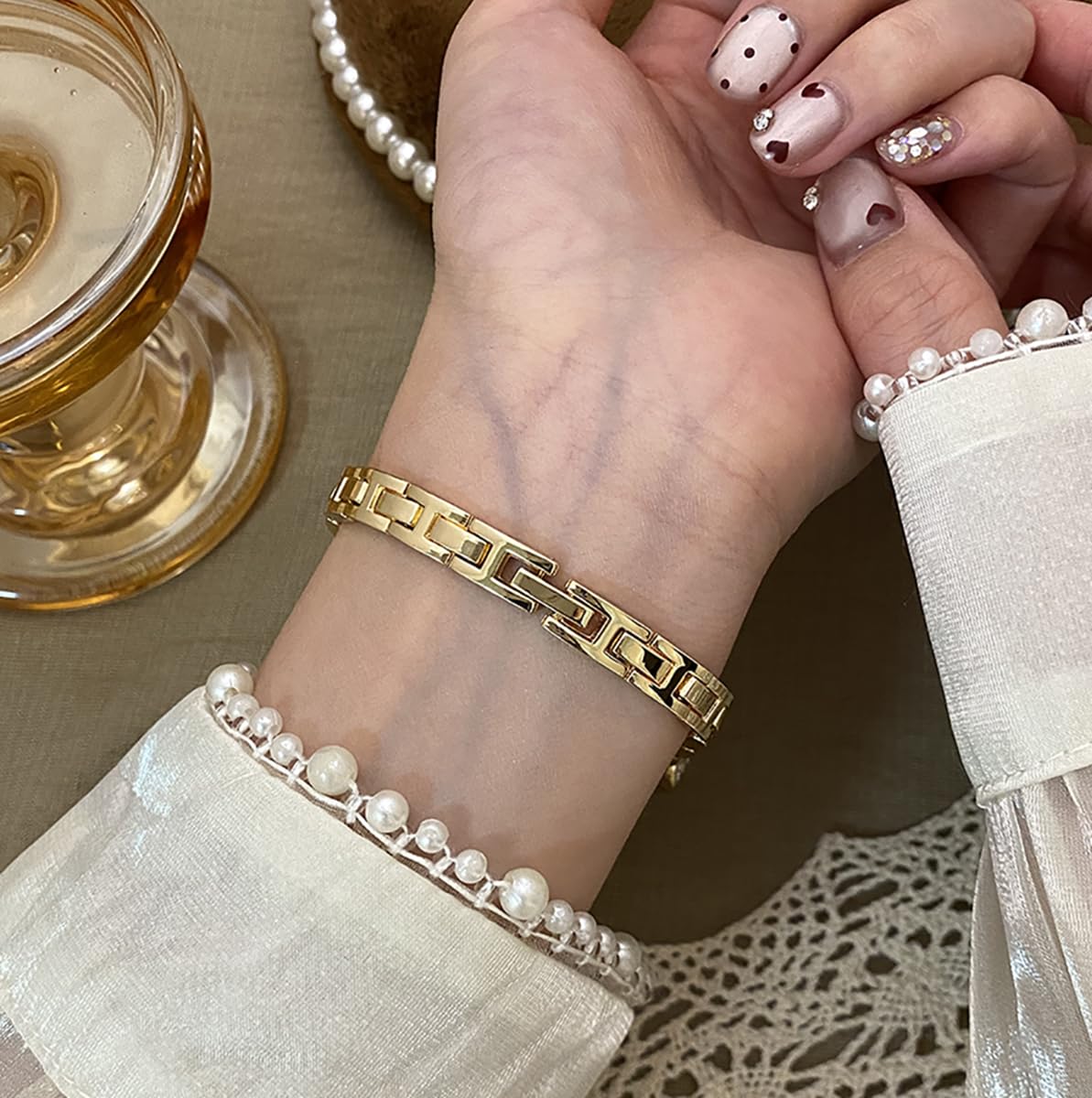 GOODLIYA Womens Watch Vintage Rectangular Bracelet Watch – full view