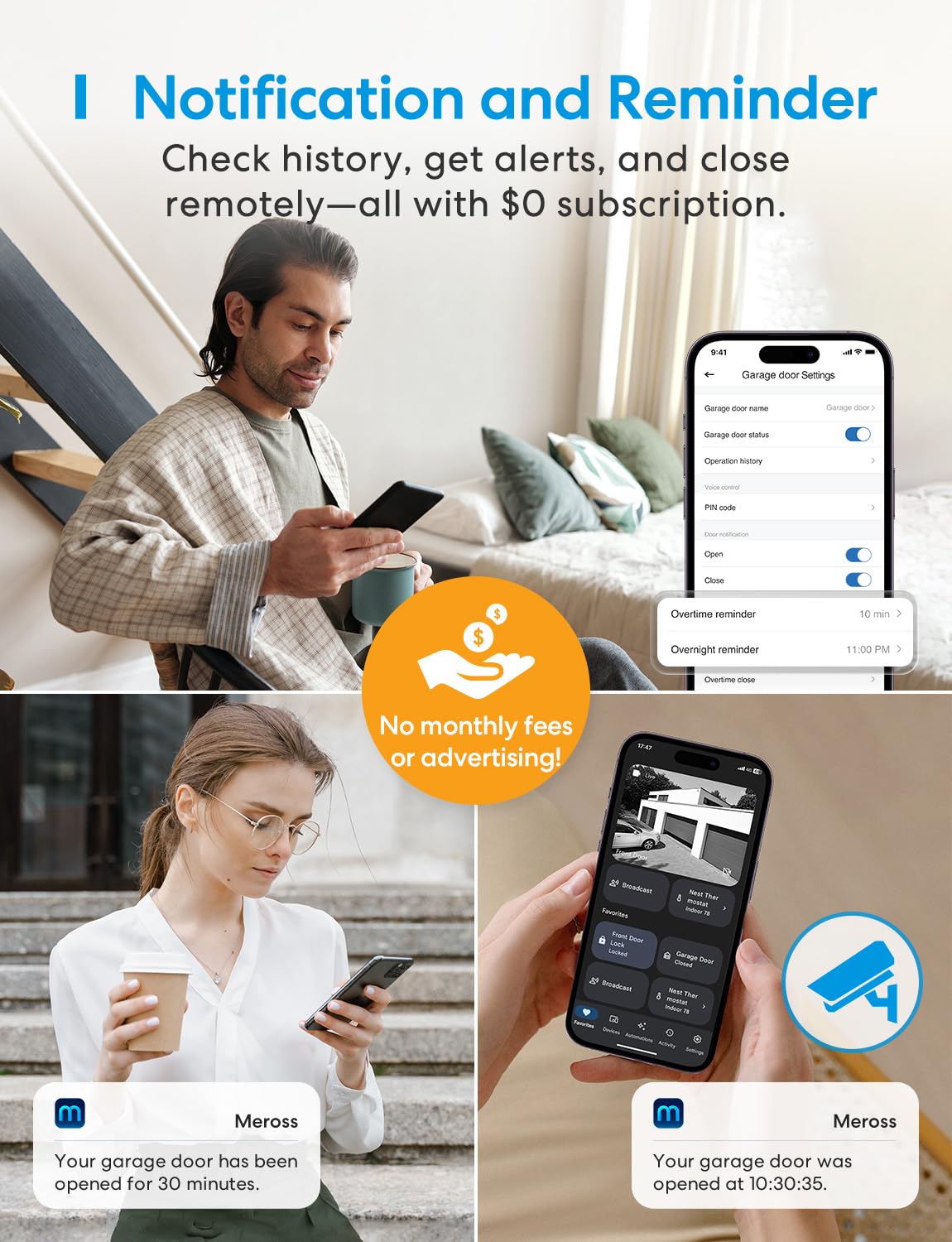 meross Smart Garage Door Opener Remote Work with HomeKit, Alexa and Google – alternate angle