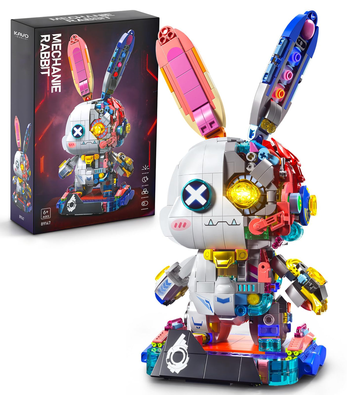 Punk Style Mechanical Rabbit Building Set with LED Light for - Xingya youpin Official Imagery - 2
