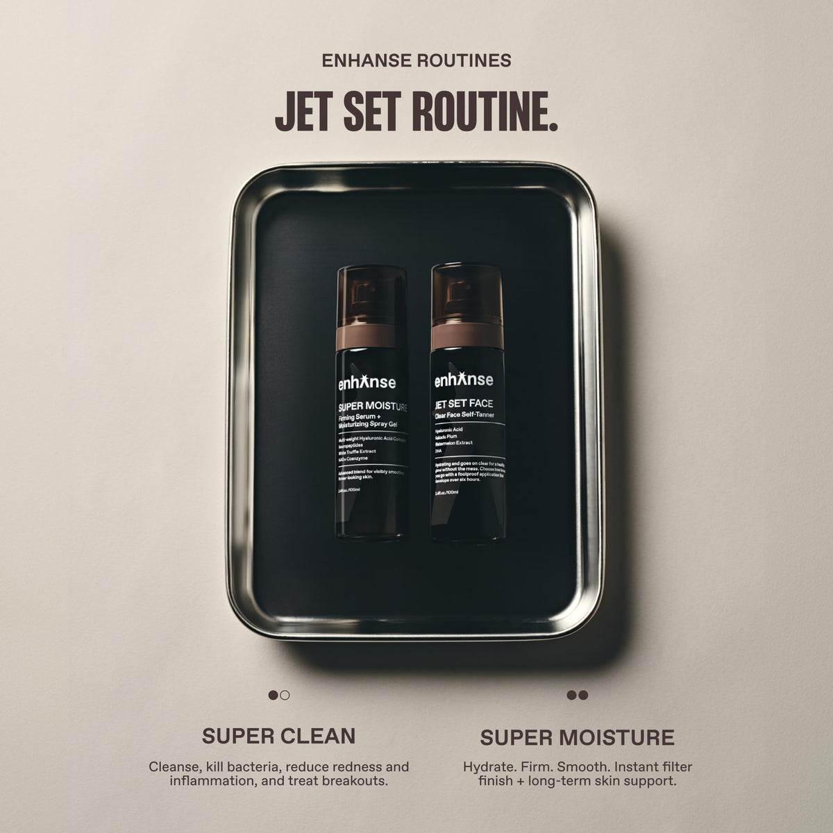 The Jet Set Routine Self Tanner Serum Gift Set for Men 2 Pc - ENHANSE Official Imagery - 6
