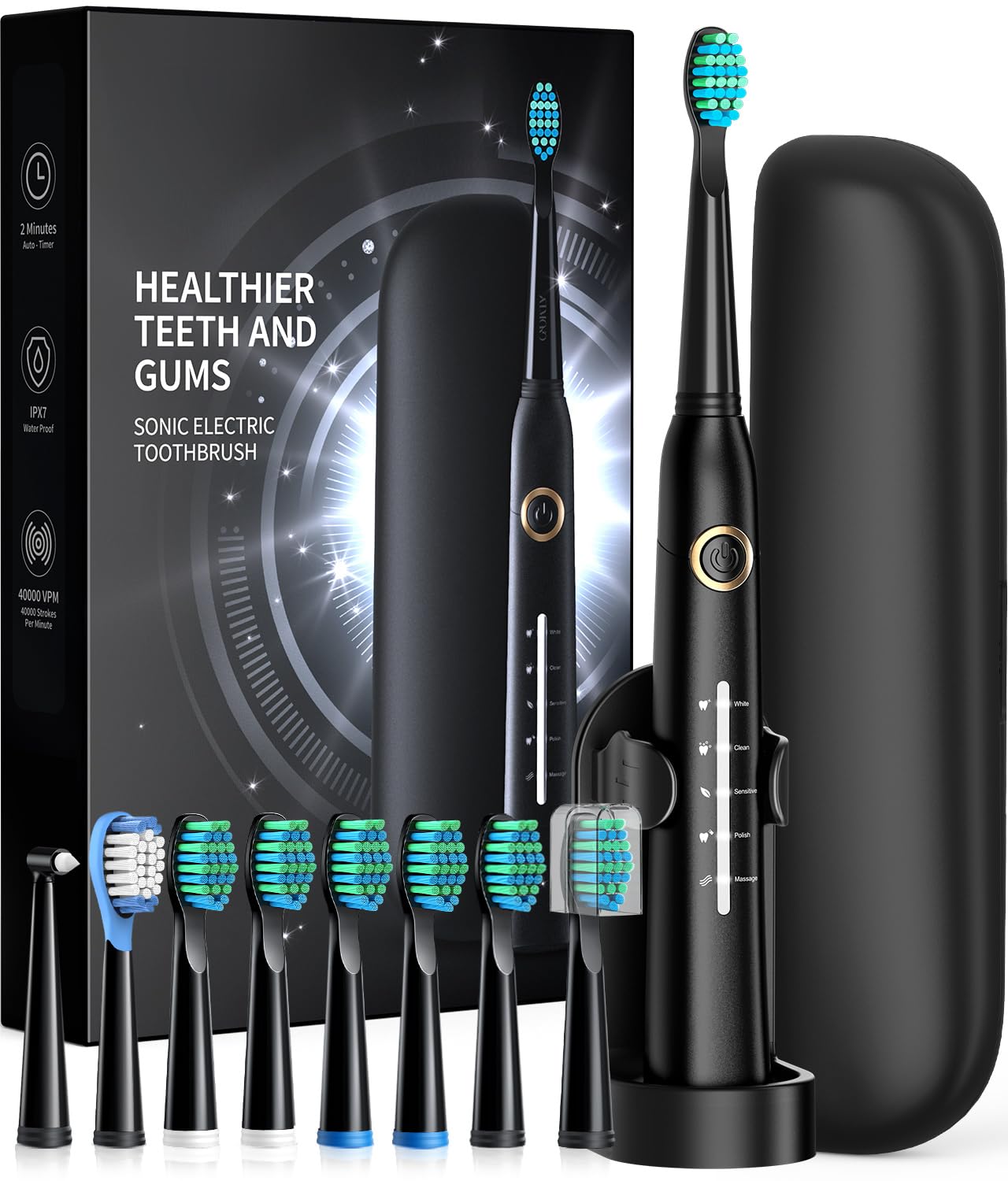 Sonic Electric Toothbrush for Adults, Power Electric Toothbrush - Product Imagery