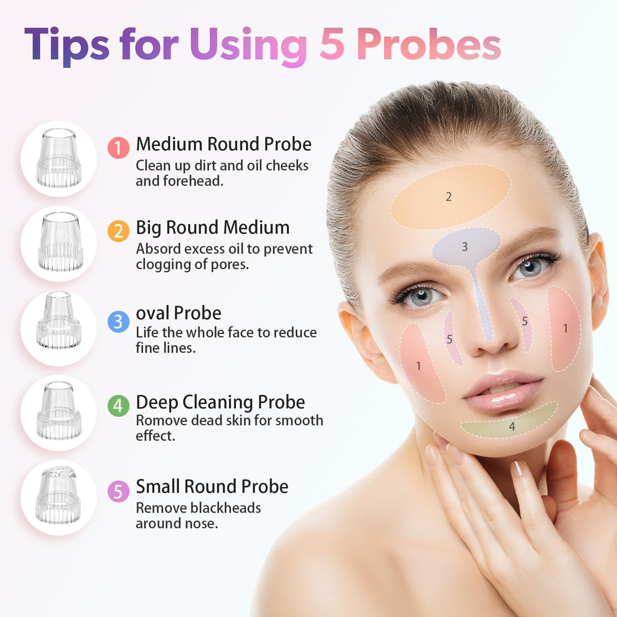 Blackhead Remover Vacuum Facial Pore Extractor 5 Suction - FREESHOW Official Imagery - 5