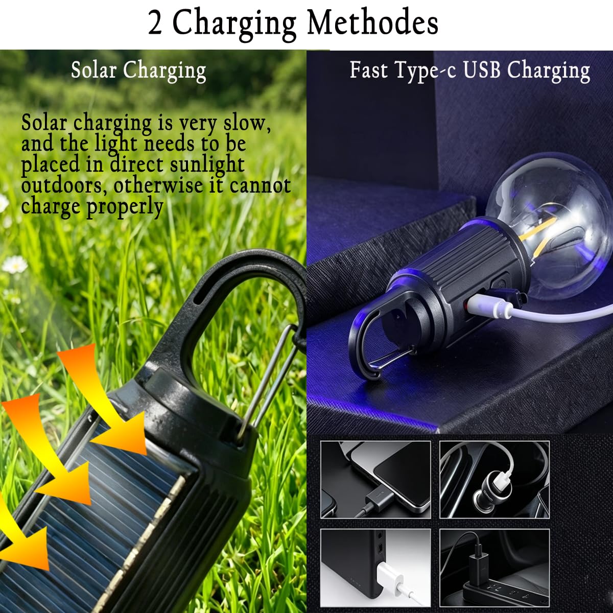 MuMuLZRer 6 Pack Rechargeable Solar Camping Light Bulb – packaging and label