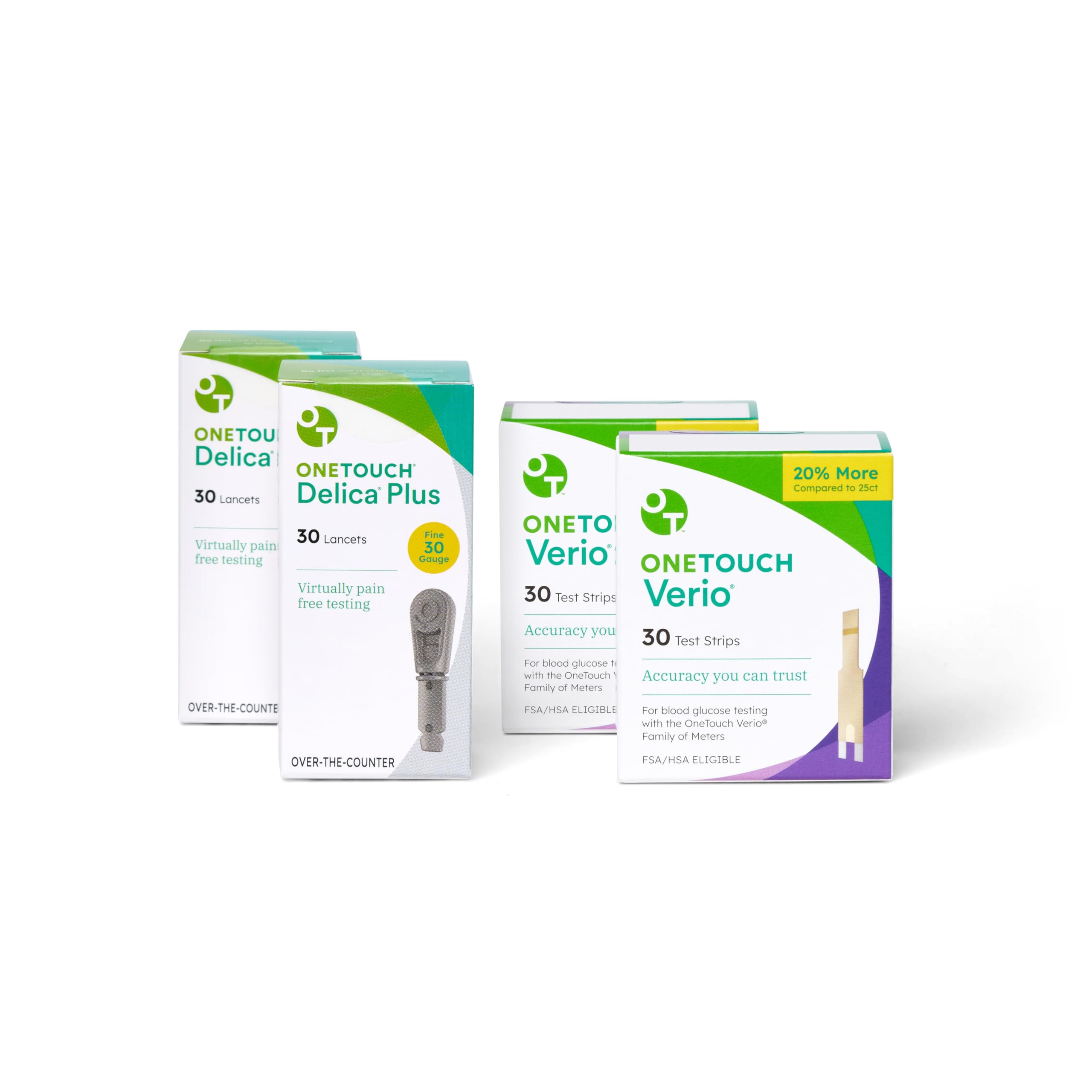 OneTouch Verio Test Strips and Delica Plus Lancets, 60 Each - Product Imagery