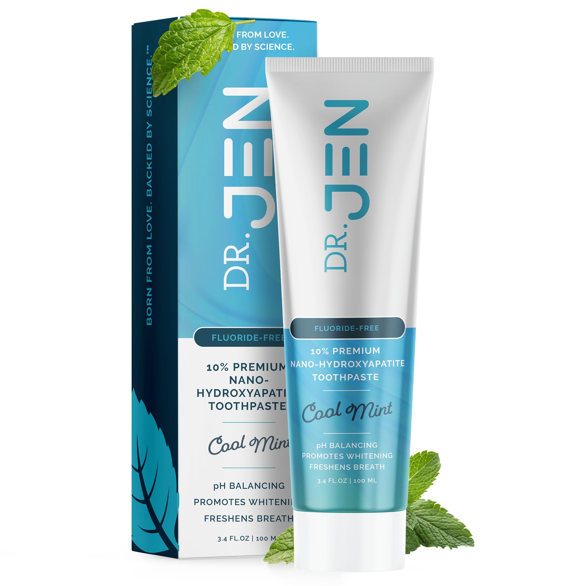 Dr. Jen Fluoride Free Toothpaste with 10% Premium Nano - Product Imagery