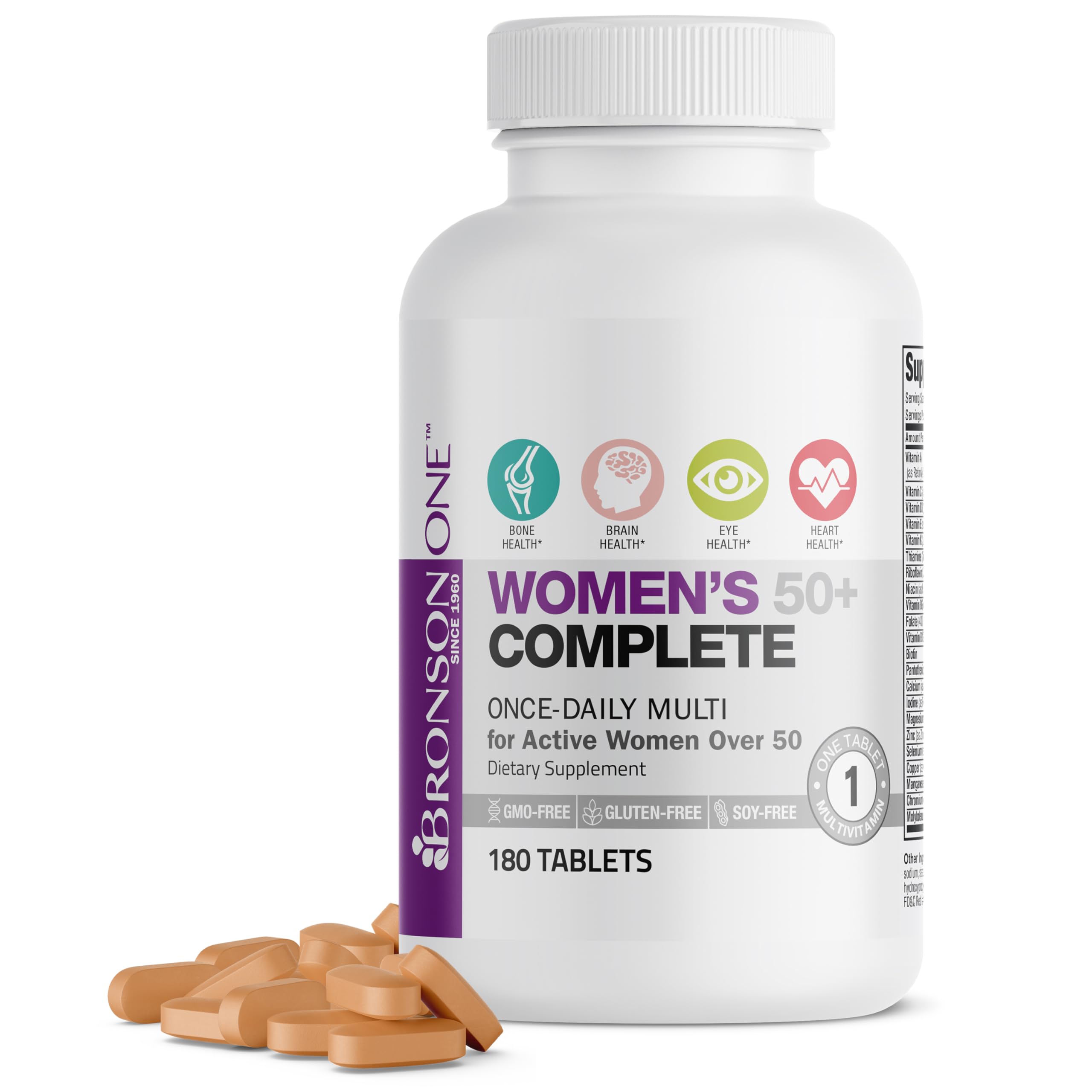 Bronson ONE Daily Women 50+ Complete Multivitamin Multimineral, - Product Imagery