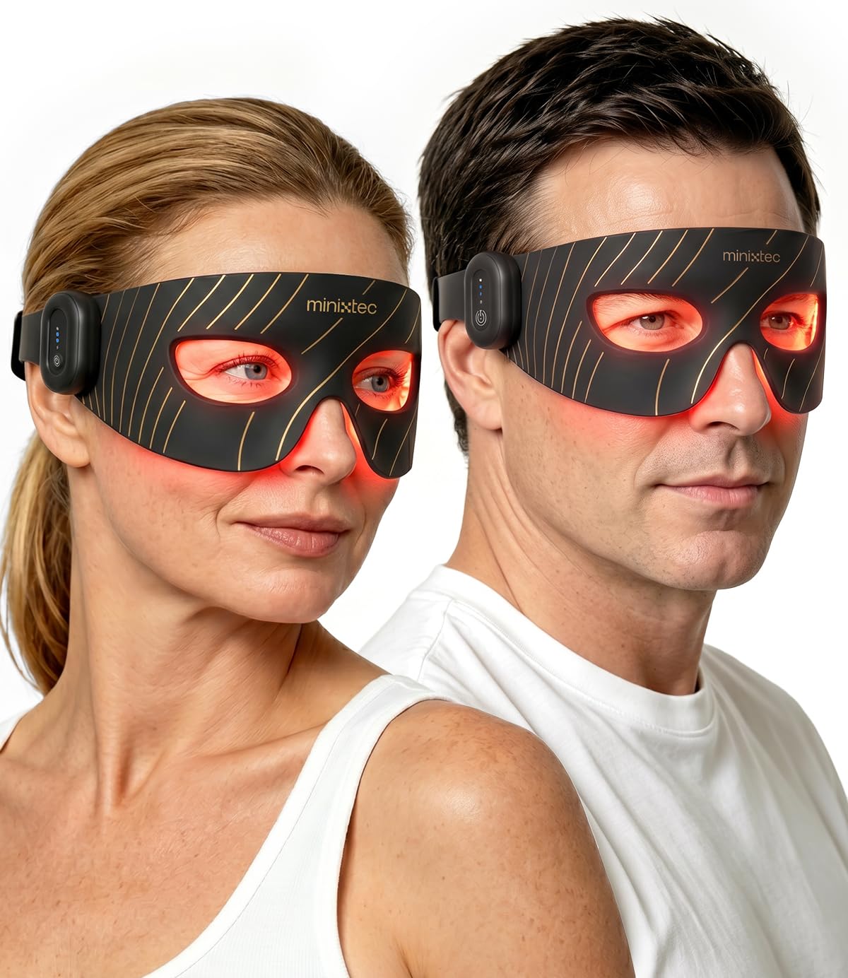MINIXTEC Red Light Therapy Eye Mask – LED Under-Eye Care with 850nm Near-Infrared (NIR) for Wrinkles, Crow's Feet, Dark 