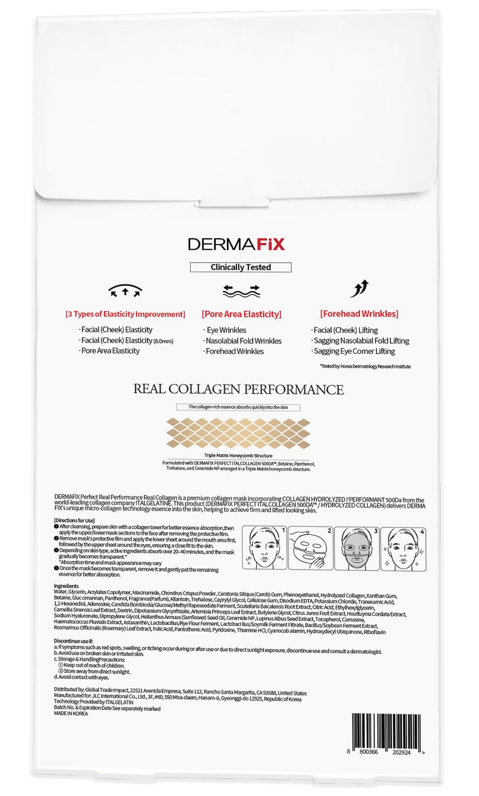 DERMAFIX Real Collagen Mask, 500DA Collagen Hydrogel Face Mask, Pack of 4 – close-up detail