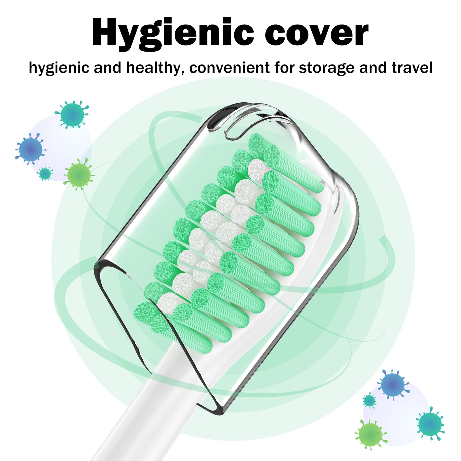 Six HAPPYMOMO toothbrush heads for Philips Sonicare E-Series, Essence, Xtreme, Elite, Advance, and CleanCare electric toothbrushes.