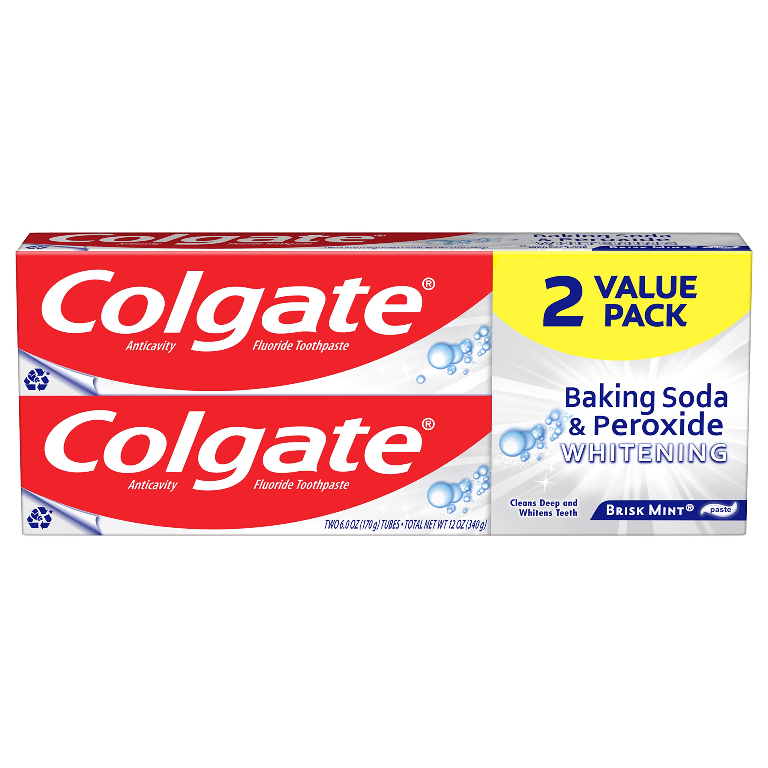 Colgate Baking Soda & Peroxide Toothpaste - Whitens Teeth, - Product Imagery